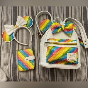 Loungefly Disney Sequin Rainbow Minnie Collection